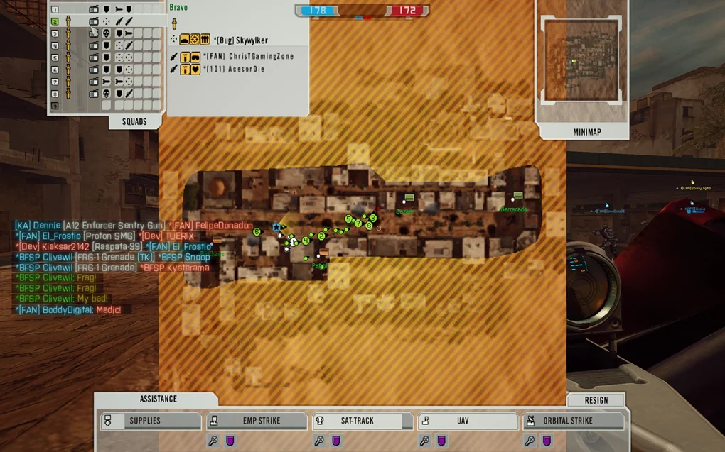 Frostbite-style chat in the commander view